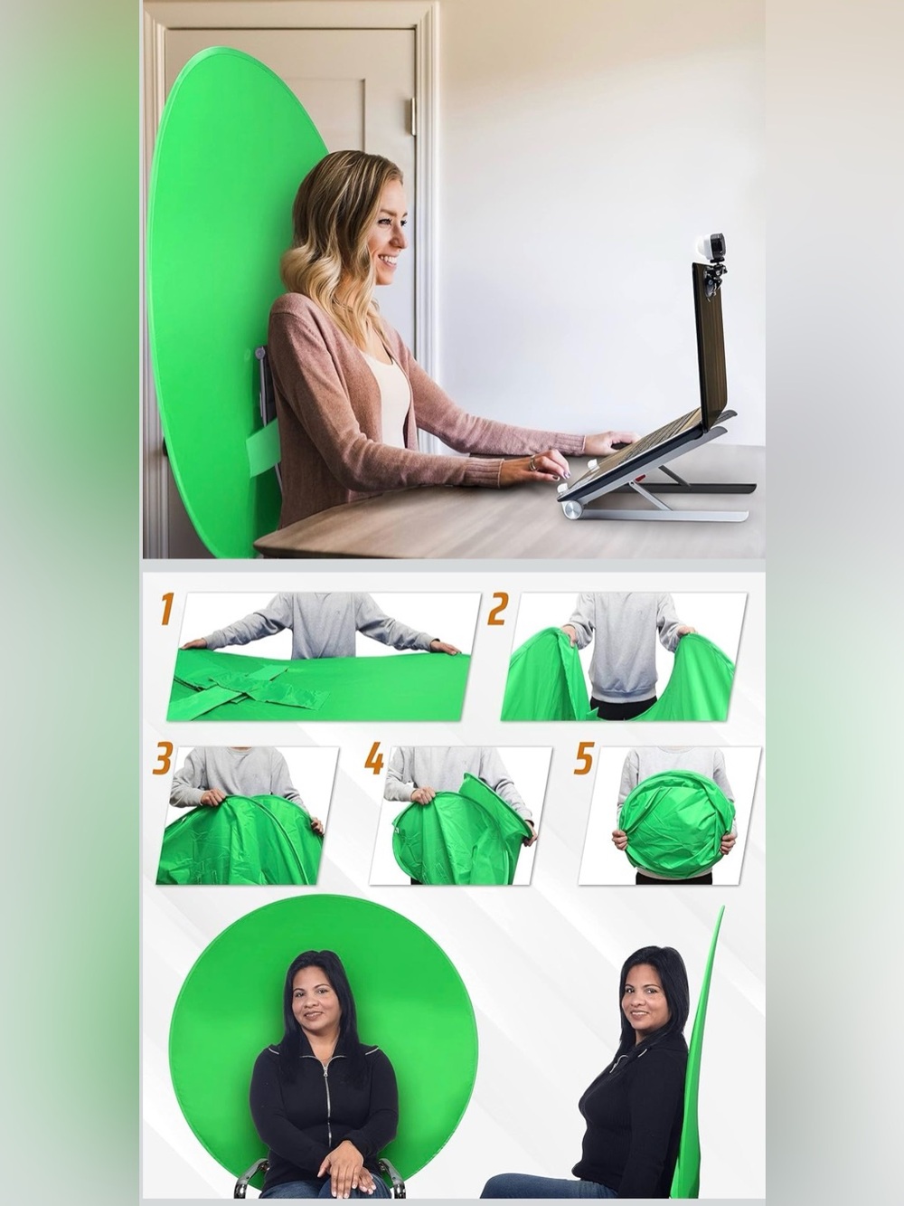 Portable Collapsible Webcam Backdrop - Picture 4 of 4